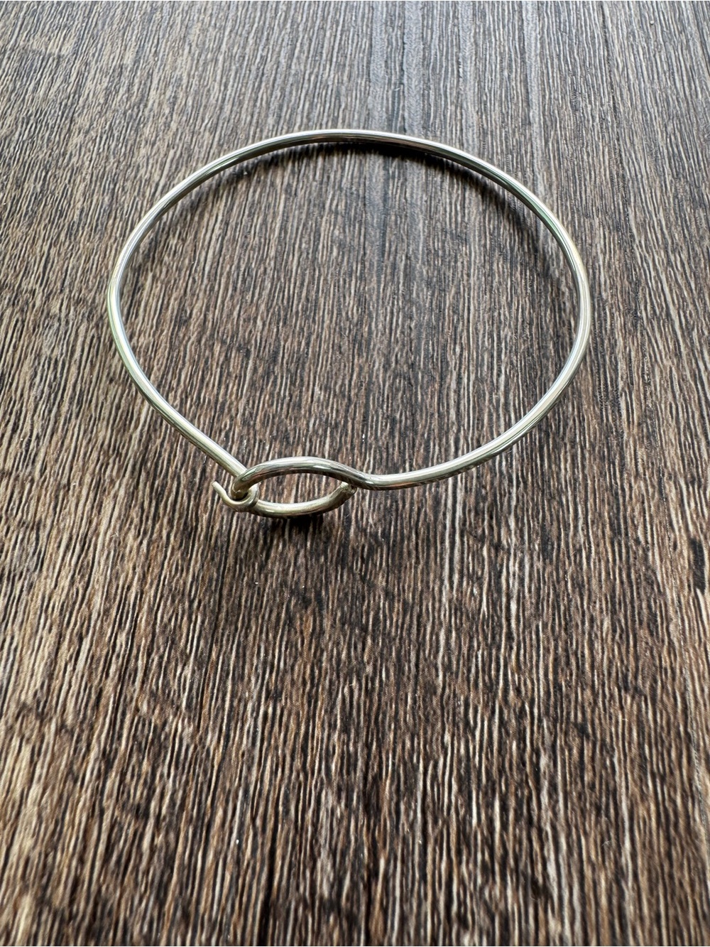 Minimalist Silver-Tone Knot Bangle Bracelet